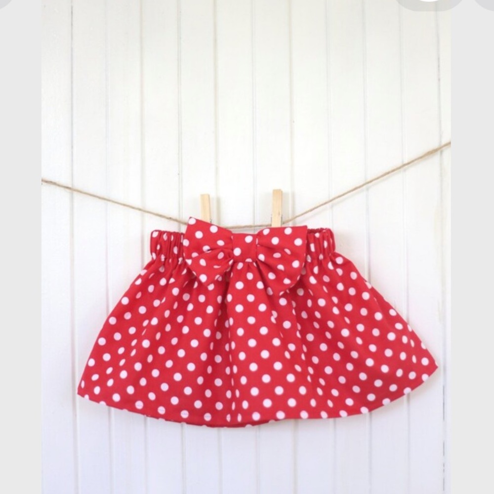 Custom made red polka dot skirt Halloween Minnie Mouse